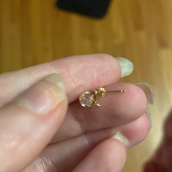 Pink and gold heart earrings - Picture 3 of 3